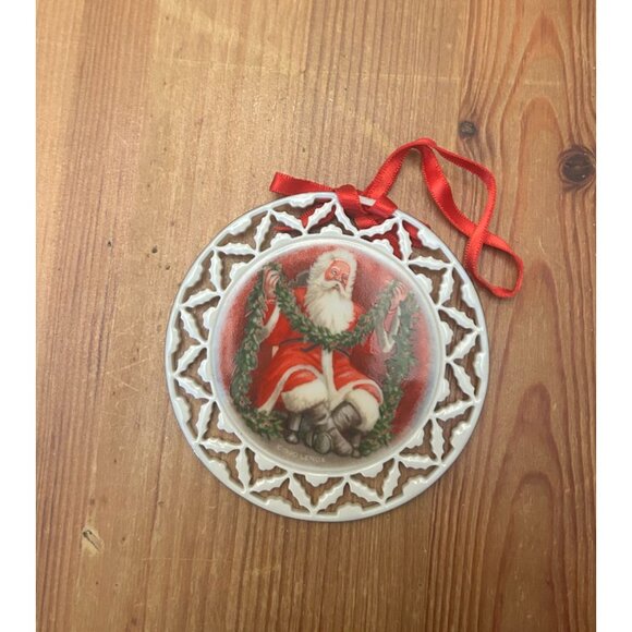 Vintage Lenox Porcelain Santa Portrait Series Collectible Ornament Garland Red R - Picture 2 of 4